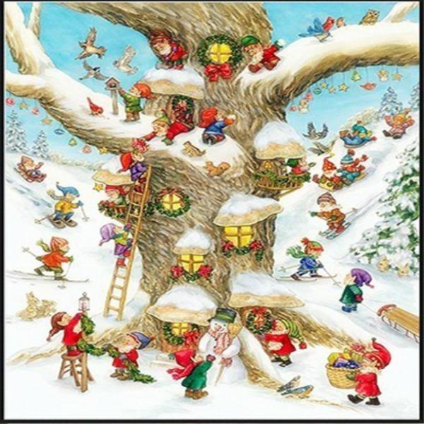Christmas Gnome's Home Tree