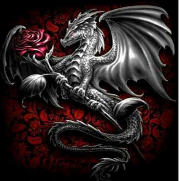 Dragon Holding Rose
