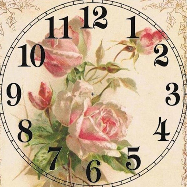 Vintage Rose Clock Face